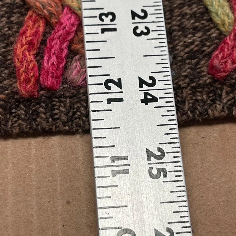 Vintage Talbots Womens L Cardigan Bright Striped Textured USA Made Floral Button - Picture 10 of 14